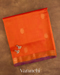 Tangerine Orange Pure Kanchipuram Silk Cotton Handloom Saree