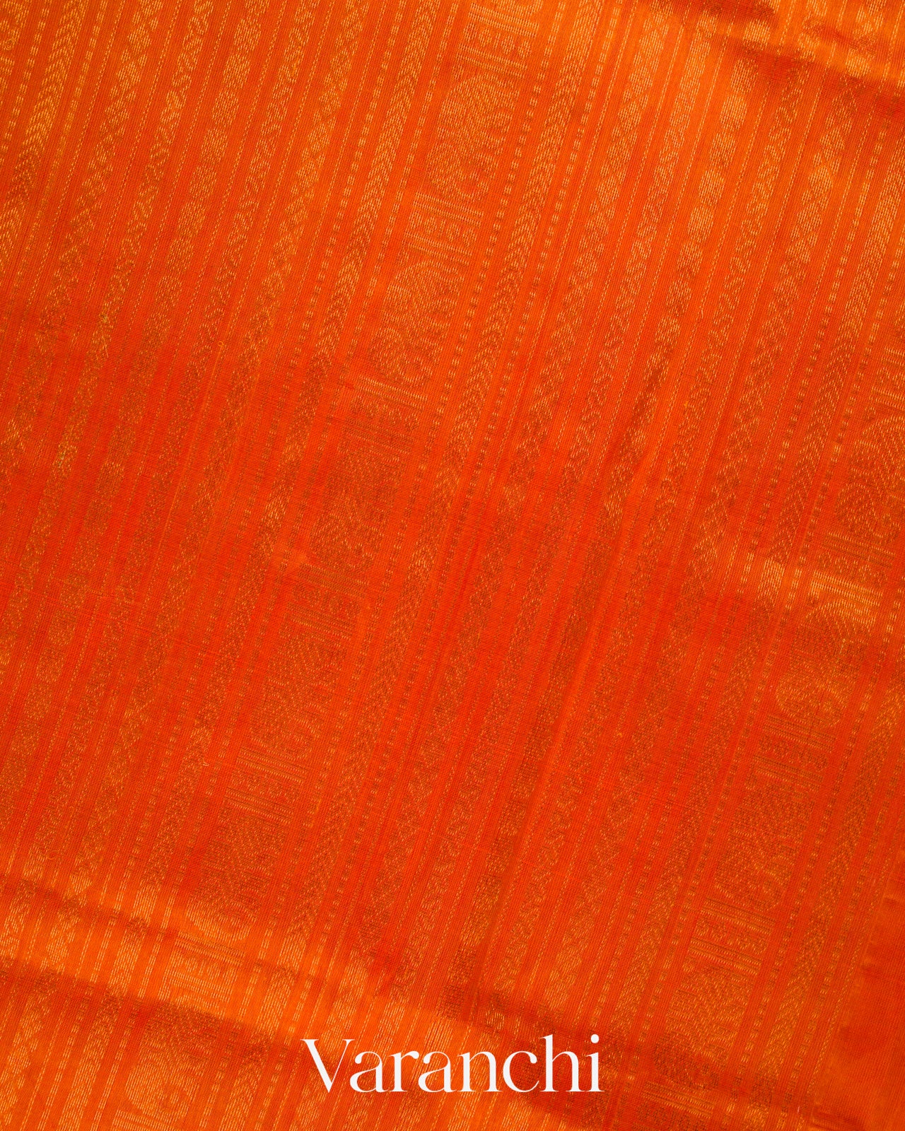 Tangerine Orange Pure Kanchipuram Silk Cotton Handloom Saree