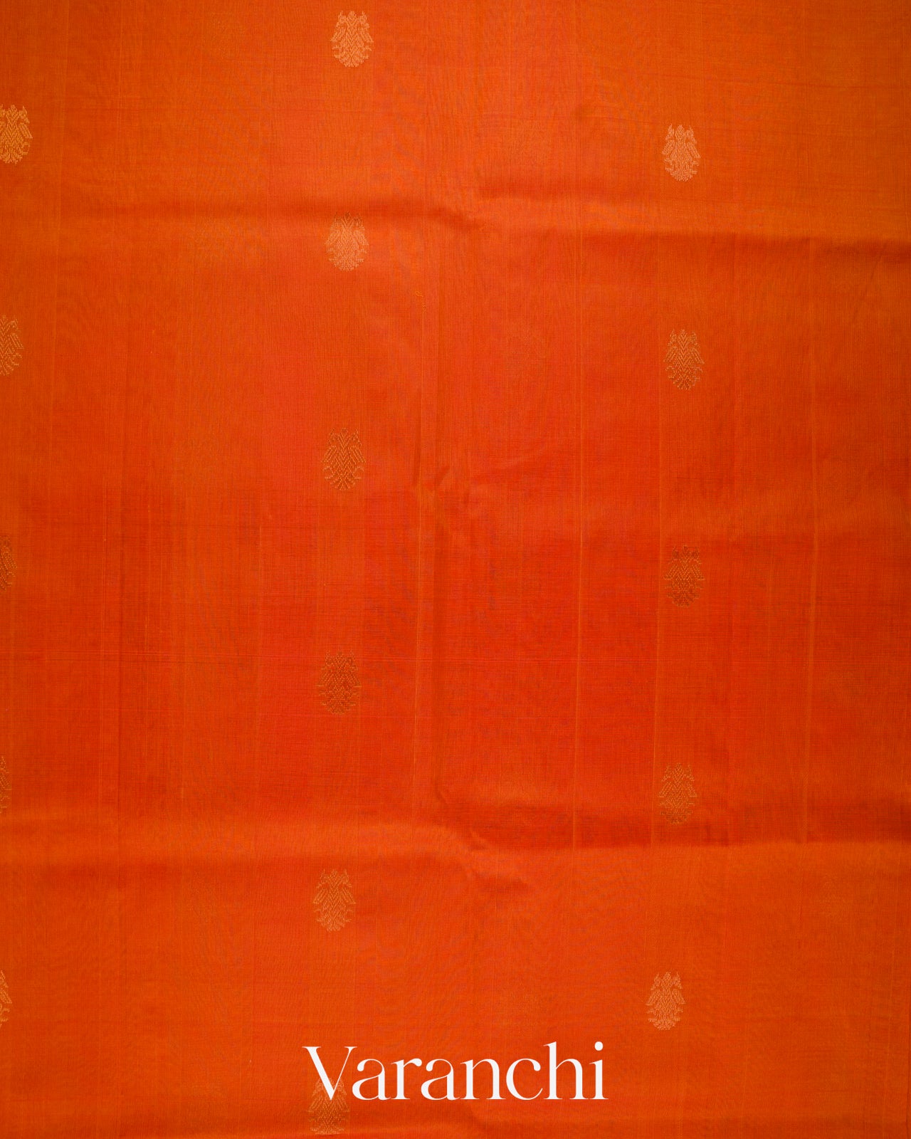 Tangerine Orange Pure Kanchipuram Silk Cotton Handloom Saree