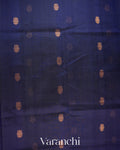 Navy Blue Pure Kanchipuram Silk Cotton Handloom Saree
