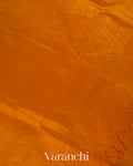 Orange Checks Pure Kanchipuram Silk Cotton Handloom Saree