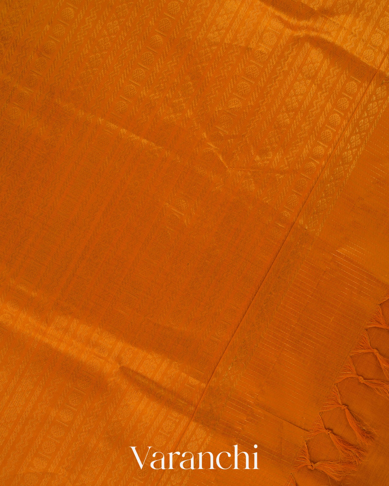 Orange Checks Pure Kanchipuram Silk Cotton Handloom Saree