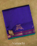 Royal Blue Pure Kanchipuram Silk Cotton Handloom Saree