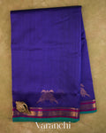 Royal Blue Pure Kanchipuram Silk Cotton Handloom Saree