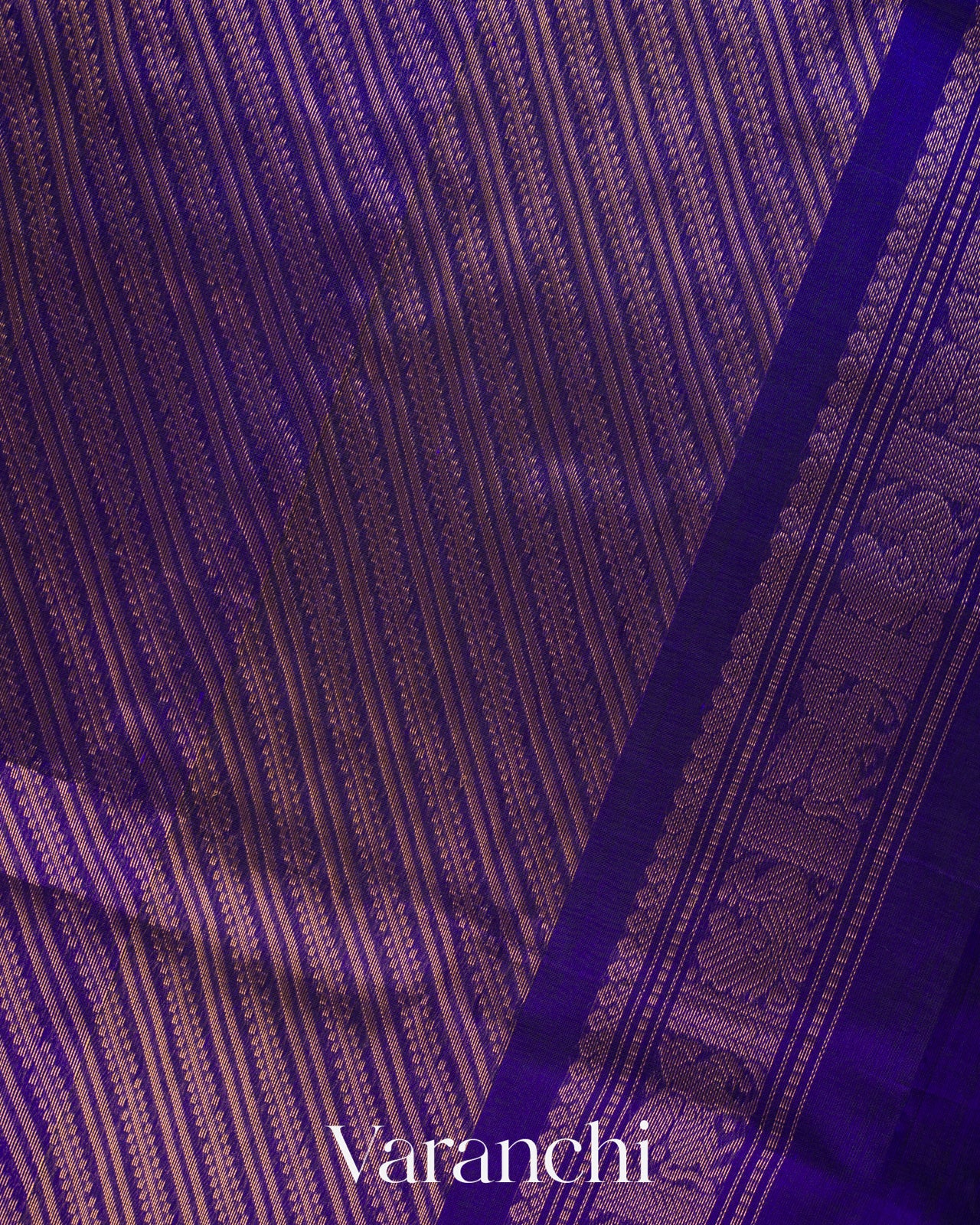 Royal Blue Pure Kanchipuram Silk Cotton Handloom Saree