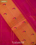 Magenta Paithani Pure Kanchipuram Silk Cotton Handloom Saree — Border