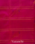 Magenta Checkered Pure Kanchipuram Silk Cotton Handloom Saree