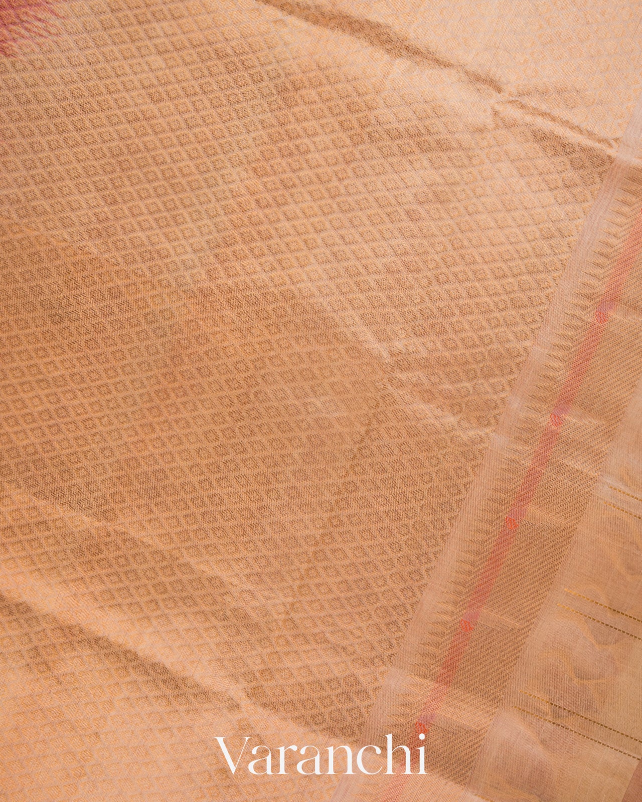 Crimson Red Checkered Pure Kanchipuram Silk Cotton Handloom Saree