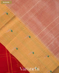 Crimson Red Paithani Pure Kanchipuram Silk Cotton Handloom Saree — Blouse