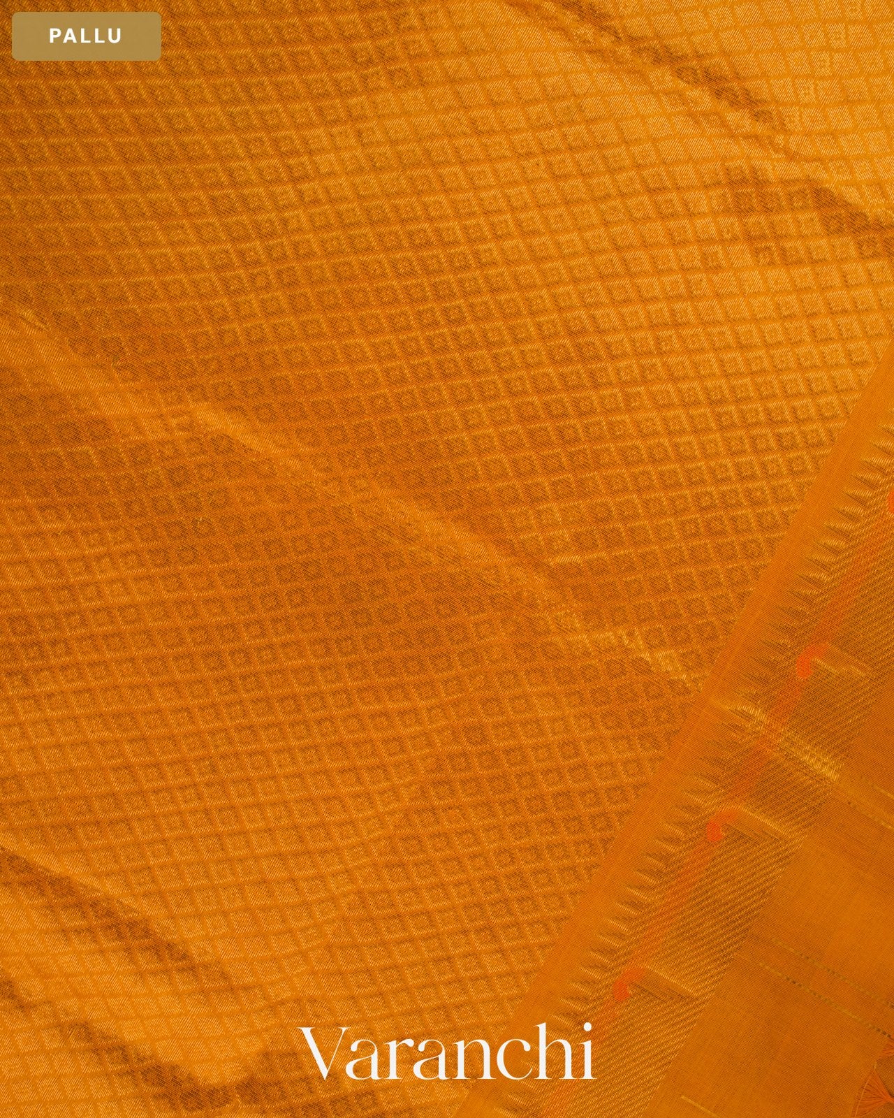Chilly Red Paithani Pure Kanchipuram Silk Cotton Handloom Saree — Pallu