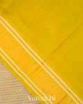 Cream Checkered Pure Kanchipuram Silk Cotton Handloom Saree