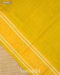 Cream Checkered Pure Kanchipuram Silk Cotton Handloom Saree — Blouse