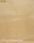 Cream Checkered Pure Kanchipuram Silk Cotton Handloom Saree — Body