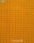 Mustard Yellow  Lakshadeepam Pure Kanchipuram Silk Cotton Handloom Saree — Body