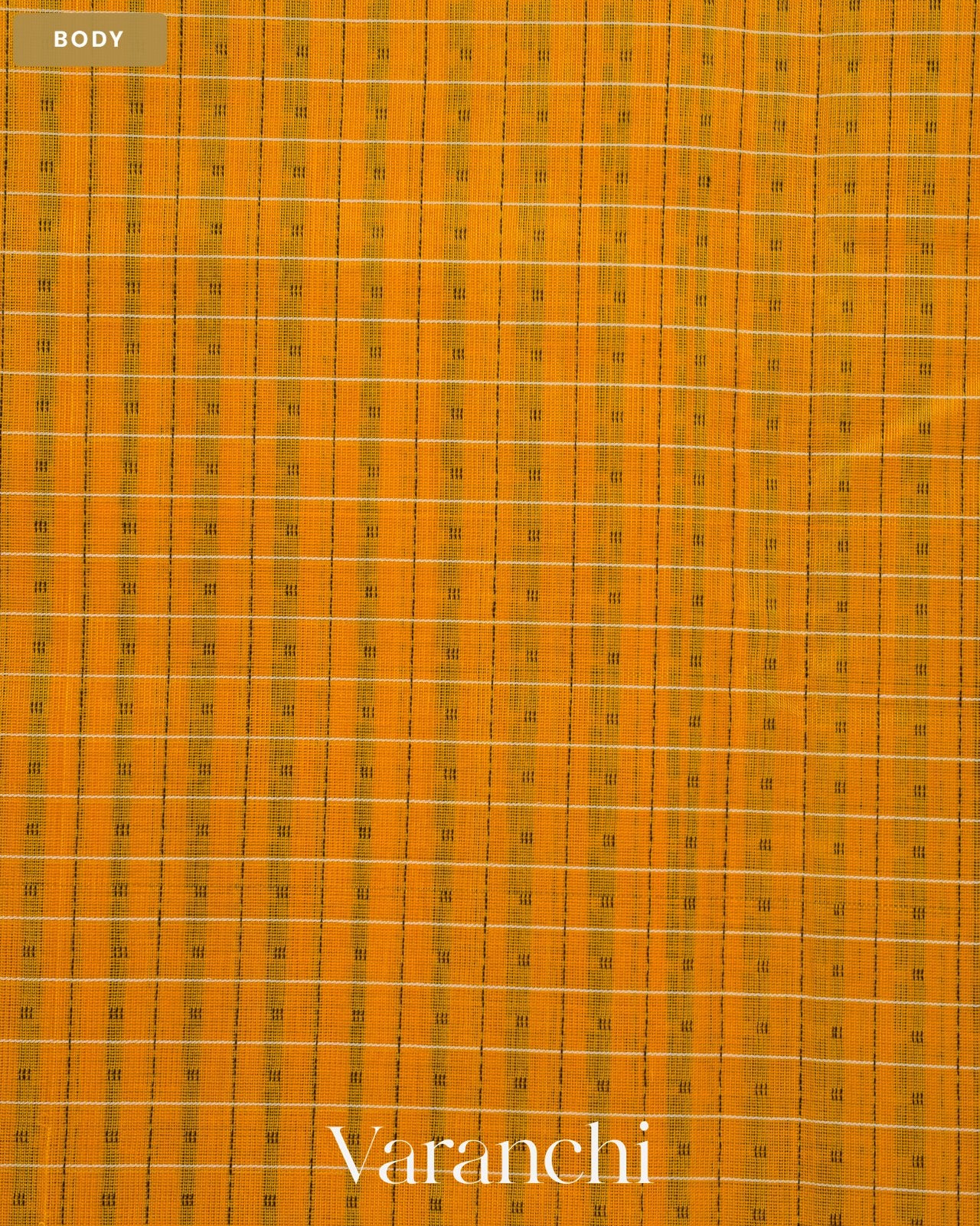 Mustard Yellow  Lakshadeepam Pure Kanchipuram Silk Cotton Handloom Saree — Body