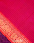 Royal Purple Checkered Pure Kanchipuram Silk Cotton Handloom Saree
