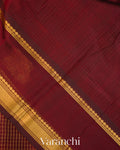 Maroon Checkered Pure Kanchipuram Silk Cotton Handloom Saree