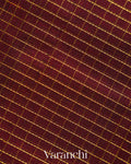 Maroon Checkered Pure Kanchipuram Silk Cotton Handloom Saree