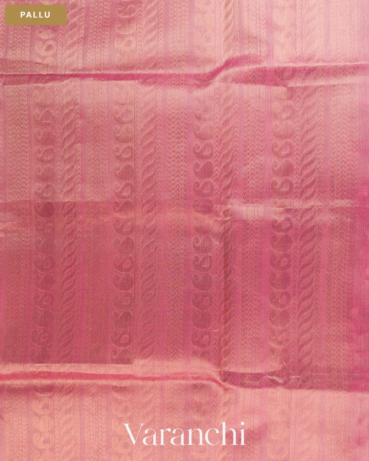 Magenta Checkered Pure Kanchipuram Silk Cotton Handloom Saree — Pallu