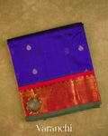 Royal Blue Pure Kanchipuram Silk Cotton Handloom Saree