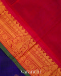 Royal Blue Pure Kanchipuram Silk Cotton Handloom Saree