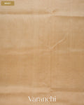 Cream Pure Kanchipuram Silk Cotton Handloom Saree — Body