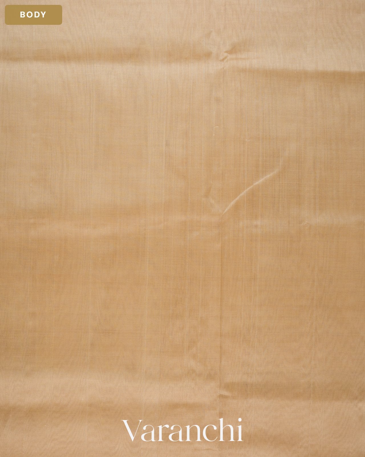 Cream Pure Kanchipuram Silk Cotton Handloom Saree — Body