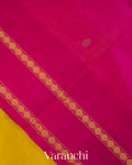 Mustard Yellow Pure Kanchipuram Silk Cotton Handloom Saree