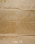 Beige Pure Kanchipuram Silk Cotton Handloom Saree — Body