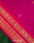 Bottle Green Pure Kanchipuram Silk Cotton Handloom Saree