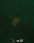Bottle Green Pure Kanchipuram Silk Cotton Handloom Saree