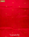 Bright Red Pure Kanchipuram Silk Cotton Handloom Saree — Body