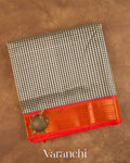 Black Checkered Pure Kanchipuram Silk Cotton Handloom Saree — Folded