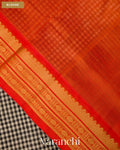 Black Checkered Pure Kanchipuram Silk Cotton Handloom Saree — Blouse