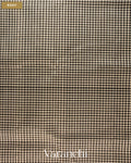 Black Checkered Pure Kanchipuram Silk Cotton Handloom Saree — Body