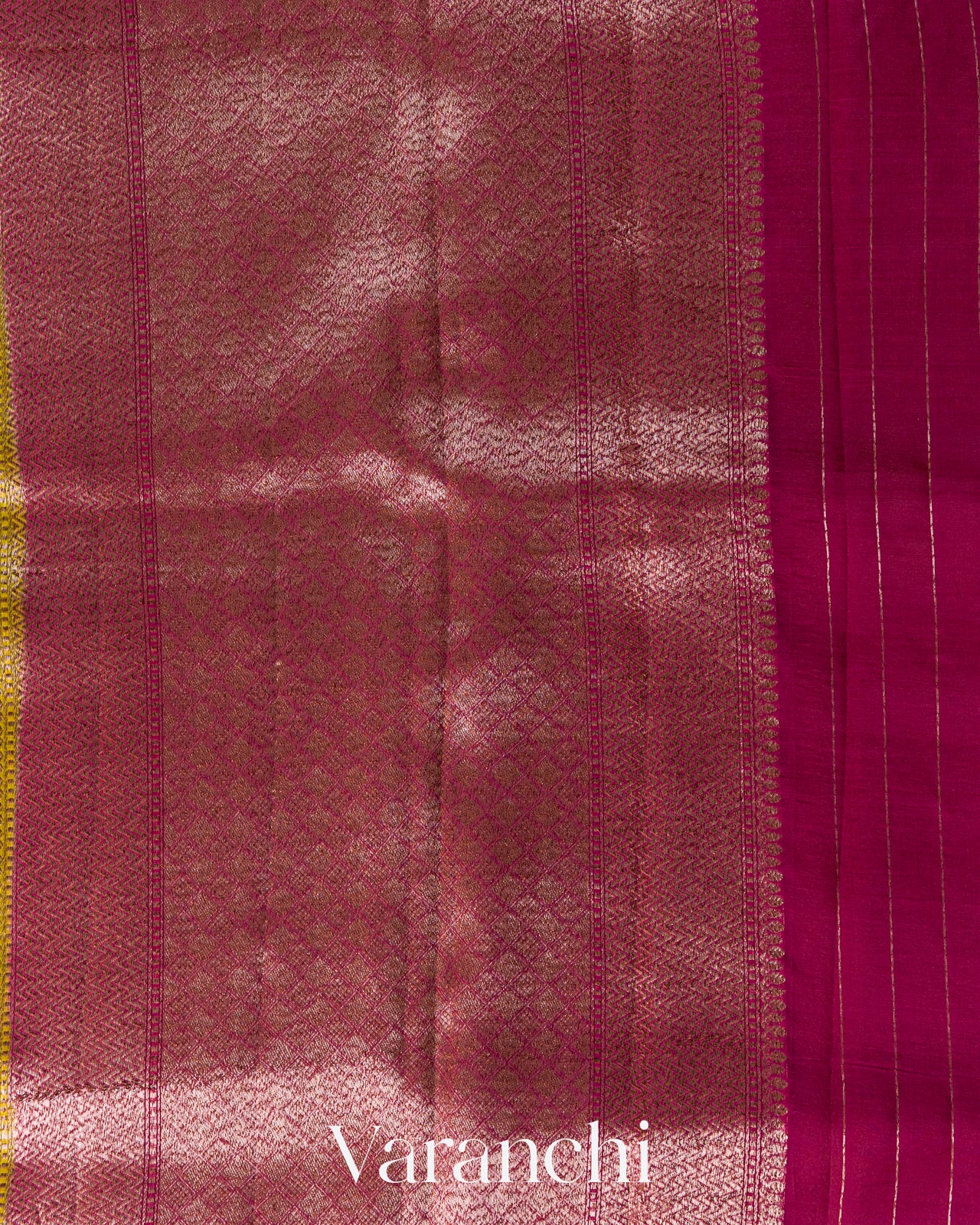 Parrot Green Pure Kora Silk Saree