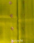 Parrot Green Pure Kora Silk Saree