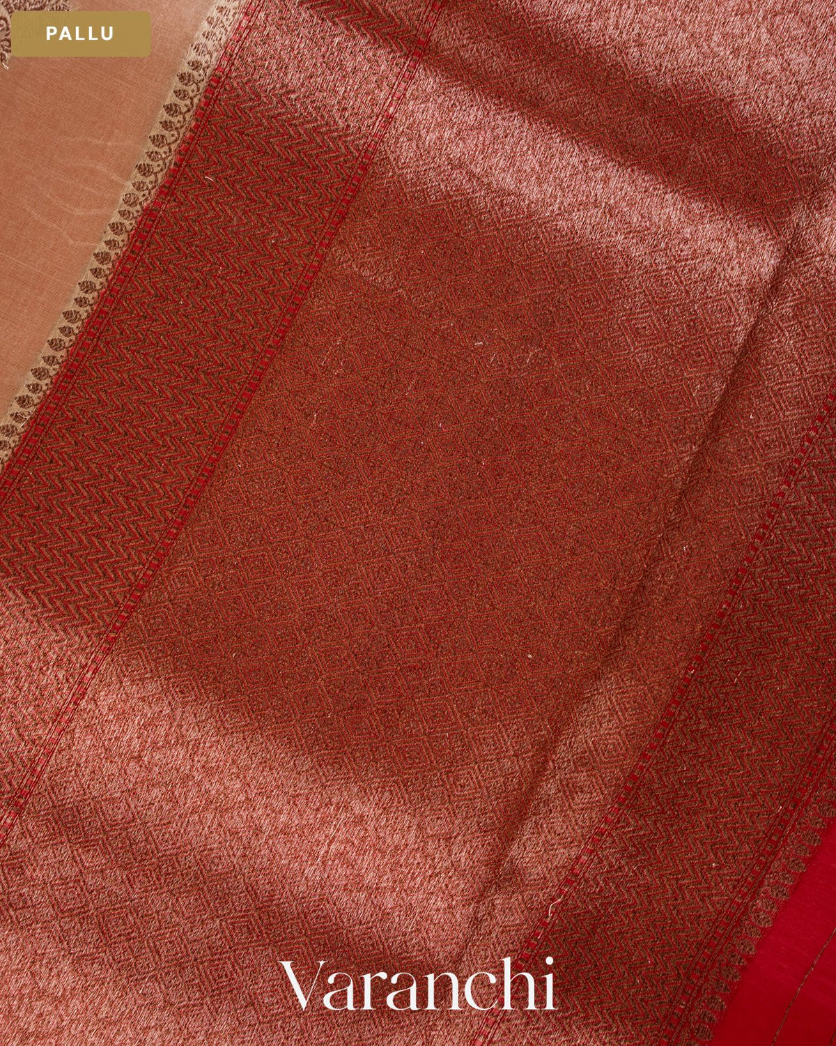 Ivory Pure Kora Silk Handloom Saree — Pallu