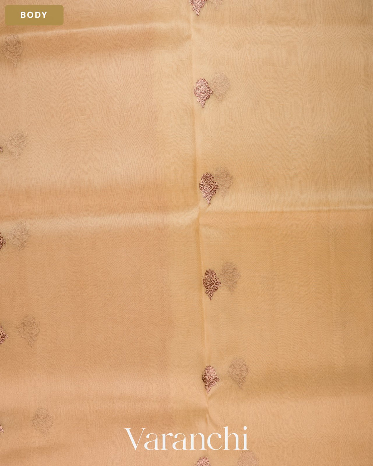 Ivory Pure Kora Silk Handloom Saree — Body