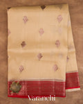 Ivory Pure Kora Silk Handloom Saree — Full Saree