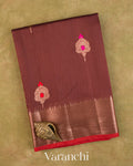 Maroon Pure Chanderi Silk Cotton Handloom Saree