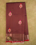 Maroon Pure Chanderi Silk Cotton Handloom Saree