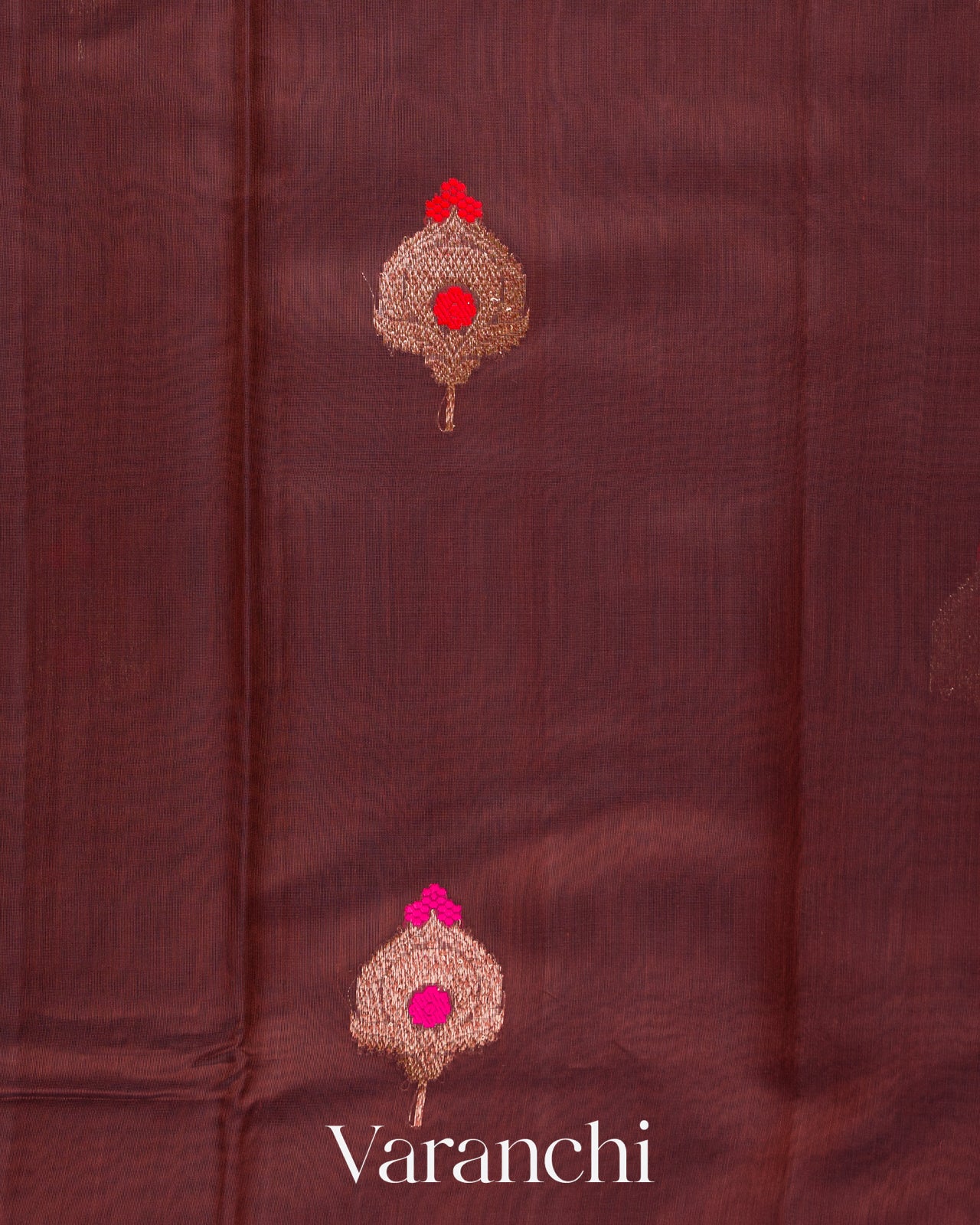 Maroon Pure Chanderi Silk Cotton Handloom Saree