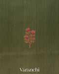 Forest Green Pure Chanderi Silk Cotton Handloom Saree