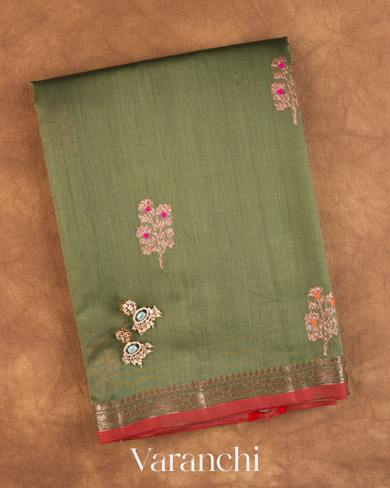 Forest Green Pure Chanderi Silk Cotton Handloom Saree