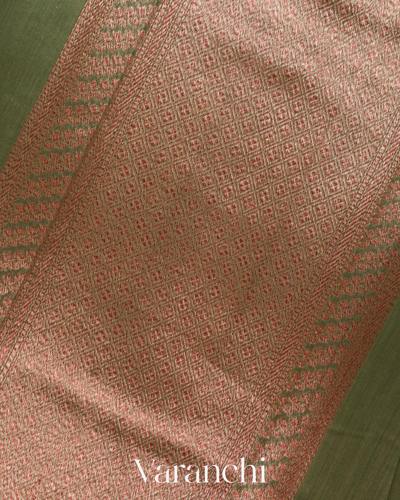 Forest Green Pure Chanderi Silk Cotton Handloom Saree