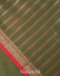 Forest Green Pure Chanderi Silk Cotton Handloom Saree