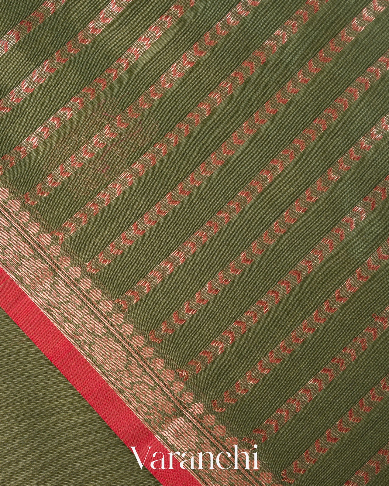 Forest Green Pure Chanderi Silk Cotton Handloom Saree