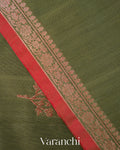 Forest Green Pure Chanderi Silk Cotton Handloom Saree