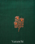 Bottle Green Pure Chanderi Silk Cotton Handloom Saree